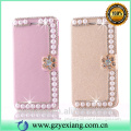 2016 hot selling leather diamond case cover for Samsung j7 flip stand cover phone case with card slot